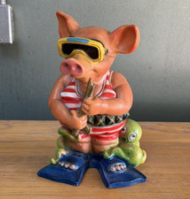 Vintage Piggy Bank Made in Germany Pig Wearing Swimsuit picture