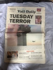 Vail Daily “Tuesday Terror” Newspaper 9/12/2001 9/11 Coverage A1–B11 Complete picture