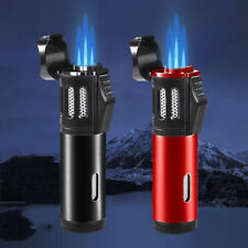 1/2PCS Cigar Torch Lighters Triple Jet Flame Lighter Refillable Butane no gas picture