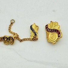 3 Vintage Gold Tone Metal A Cappella Publicity 88 Pin Choir Church School picture