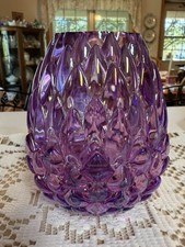 Olsen Glass Purple Carnival Iridescent Dragon Egg Fairy Lamp, New Limited Ed. picture