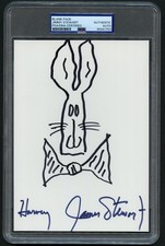 James Jimmy Stewart signed autograph 5.5x8 Original HARVEY Sketch PSA Slabbed picture