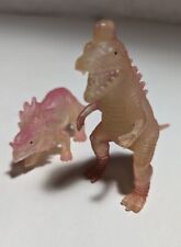 Vintage 1980s Dinosaur Chinasaur Lot Of 2 Glow In The Dark Toy Figure RARE picture