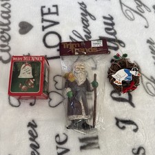 Lot of 3 Vintage Christmas Holiday Figurines Decor Ornaments Mixed Lot  picture