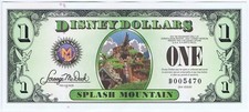 WDW 2014 $1 D RARE (FOUR) 4 Digit D005467 SPLASH MT MICKEY Disney Dollar Dollars picture