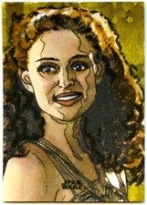 PADME AMIDALA 2023 TOPPS FINEST STAR WARS SKETCH BY MICHAEL MUNSHAW SP 1/1 picture