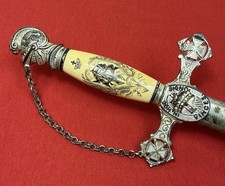 C. 1890 Knights Templar Fraternal Order Sword (Named & Engraved) by M.C. Lilley picture