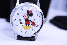 Vintage Disneylsnd  Mickey Mouse 17 Jewels Swiss Made 70s Manual Wind Up Watch picture