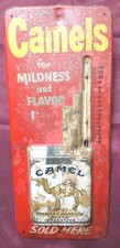 Vintage 1950's CAMELS Cigarette Advertising Sign w/ Working Thermometer picture
