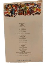 Vintage May 26th 1963 Holland America Line Nieuw Amsterdam Breakfast Menu Card picture