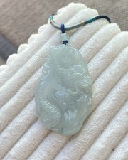 Jadeite Dragon Pendant Burma ❄️ 100% Burma Jade With Certificate  picture