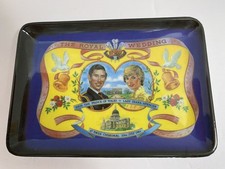 Prince Charles & Lady Diana Wedding Commemorative Melamine Trinket Tray 1981 picture