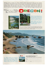 Vintage Oregon Travel 1960 Print Ad Pacific Wonderland McKenzie River Bear Lake picture