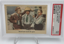 1959 THE THREE STOOGES Trading Card ROUND AND ROUND SHE GOES #86 grade PSA 7 picture