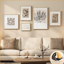 Cuspin Large Framed Modern Minimalist Neutral Wall Art For Living Room, 5 Piece picture