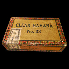 Vintage 1953 Series Clear  No 33 Cigar Box Tampa FL Tobacco Stamp picture