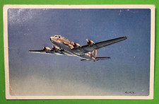 c1940s AMERICAN AIRLINES Advertising Postcard In Flight, Route of the Flagships picture