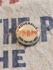 Vintage 1910s Levi Strauss Koveralls Kid Play Suit Pinback Button Bastian Bros picture