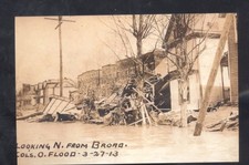REAL PHOTO COLUMBUS OHIO 1913 FLOOD BROAD STREET SCENE POSTCARD COPY picture