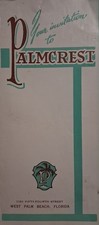 1920s-30s PALMCREST Hotel West Palm Beach Florida BROCHURE MOTELS picture