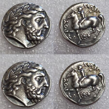 2Pcs Silver Plated Ancient Greek Coins - Reproduction Replica for Collection USA picture