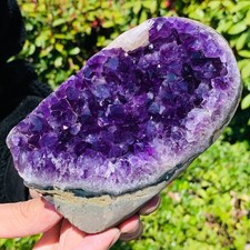 2.4LB Natural Amethyst geode quartz cluster crystal specimen Healing picture