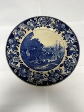 RARE 1909 HUDSON-FULTON Celebration Commemorative PLATE Flow Blue Royal Doulton picture