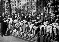 Choirboys of St Peter's Church Upton Cross London enjoying their l- Old Photo picture