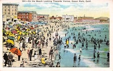 Los Angeles CA California Venice Beach Ocean Park Vtg Postcard G50 picture
