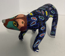 Mexican Oaxacan Alebrije Carved Wooden Bear Jimenez Ojeda Folk Art As Is Signed picture