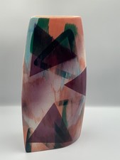 John Bergen Studio Art Vase 13.5” Modernist Retro Abstract 1989 Rare picture