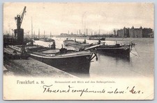 Antique Germany Postcard FRANKFURT Main River Port Harbor 1903 picture