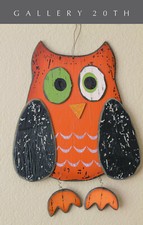 COOL & FUN VINTAGE OWL WALL HANGING ART 50'S 60'S EICHLER ERA MID CENTURY picture