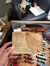 Vintage 1985 Chevrolet Dealership Order Form/Gold Chevy Bow tie Button Waterbury picture
