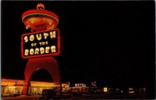 Vintage South of the Border Neon Sign Postcard SC NC Border I-95 Pedro picture