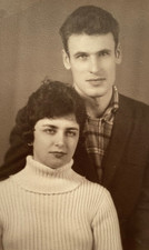 Handsome young man guy & beautiful woman portrait soviet life ussr vintage photo picture