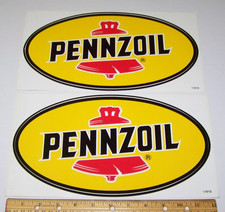 New NOS Pennzoil drag racing decal sticker x 2 LARGE 11.75 x 6.5 Oval picture