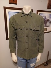 Vintage 1970s US Army OG-107 38th Defense Artillery Brigade Vietnam War Shirt. picture