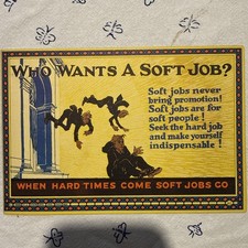 Vintage Antique 1925 CJ Howard Advertising Art Cards Motivational Soft Job picture