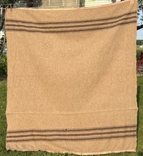 Vintage 1930 - 40’s 75% Camel Hair And Wool Blanket Military Style Authentic ￼ picture