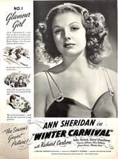 Ann Sheridan Winter Carnival #1 Glamour Girl UA Promotion 1939 Vtg Mag Print Ad picture