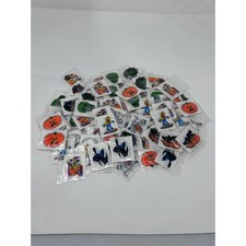 Vintage Halloween Puff Stickers Lot Retro 80s Spooky Pumpkin Witch Cat 86 pcs picture