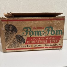 The Sparkler VTG  PomPom Aluminum Christmas Tree 4 Ft Tall Star Band Co. M-452-E picture