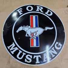 FORD MUSTANG PORCELAIN ENAMEL SIGN 29 X 29 INCHES picture