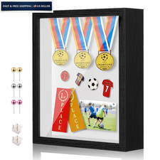 RTZQQIN 11x14 Shadow Box Display Case 11x14, Black+foam Back+foam Packaging picture
