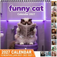 2027 Funny Cat Wall Calendar, 12-Month Cat Humor Calendar, Funny Cat Lover Gift picture