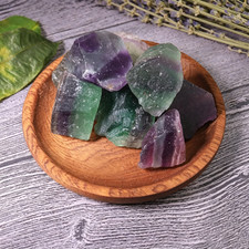 2PC Raw Rainbow Fluorite Rough Stone Multicolor Healing Crystal Specimen  Decor picture