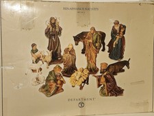 Old Vtg Retired Department 56 RENAISSANCE Complete Nativity Set of 12 W/Box READ picture