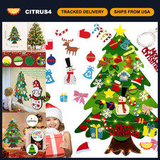 Montessori Felt Christmas Tree, 3ft DIY Felt Christmas Tree Set with 32 Ornament picture