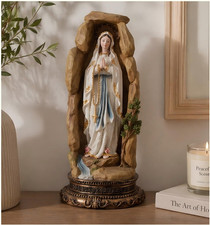 12.5 Inch Our Lady of Lourdes Statue with Rosary, Virgin Mary Grotto Statue |... picture